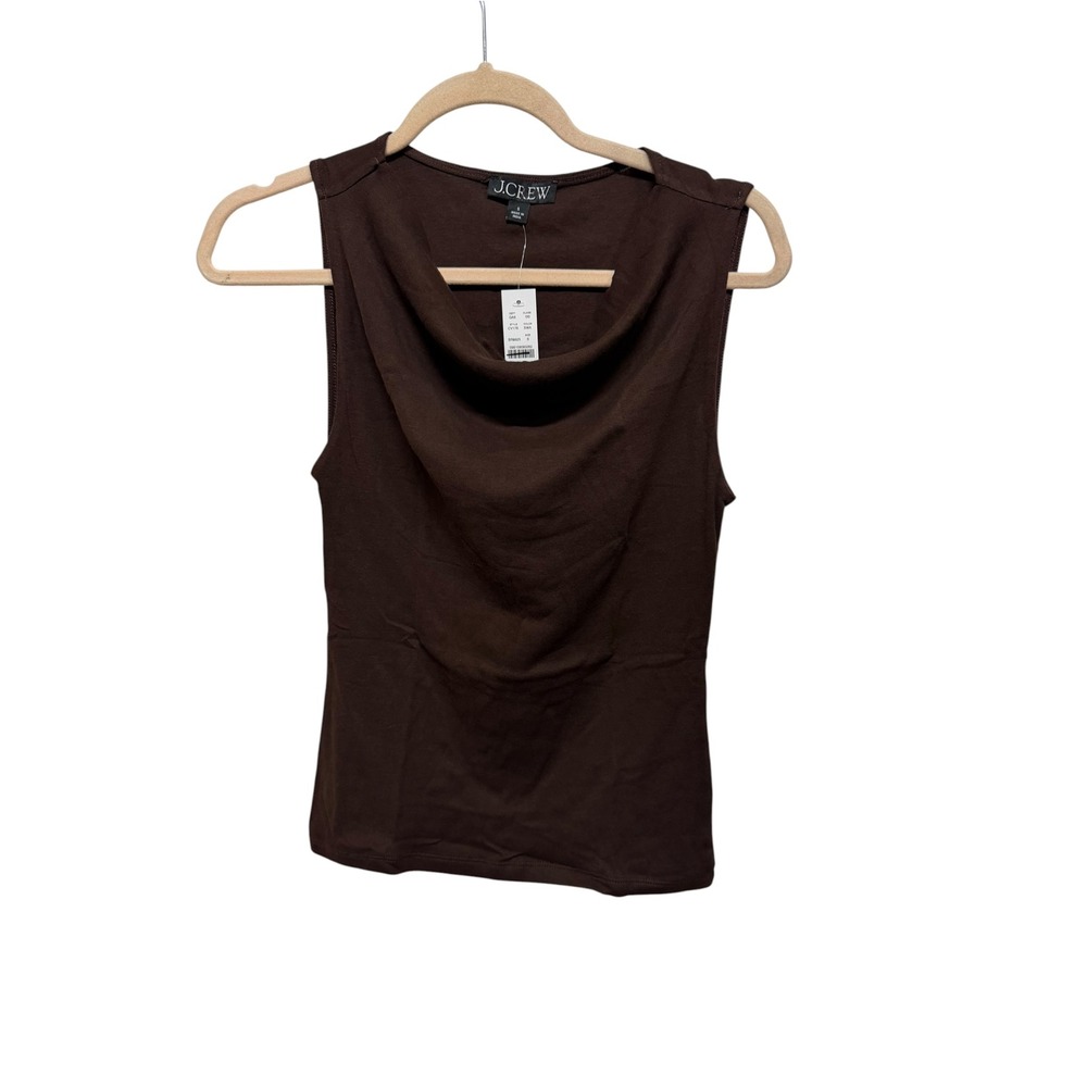 J.Crew Brown Cowl Neck Sleeveless Top Size Small NWT Y2K 90s Minimalist CV176